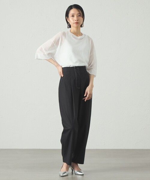 CAST:（キャストコロン）の「【イチオシ】シアーニットプルオーバー（ニット/セーター・レディース・ホワイト/オレンジ/ブラック・M）」の11枚目の写真