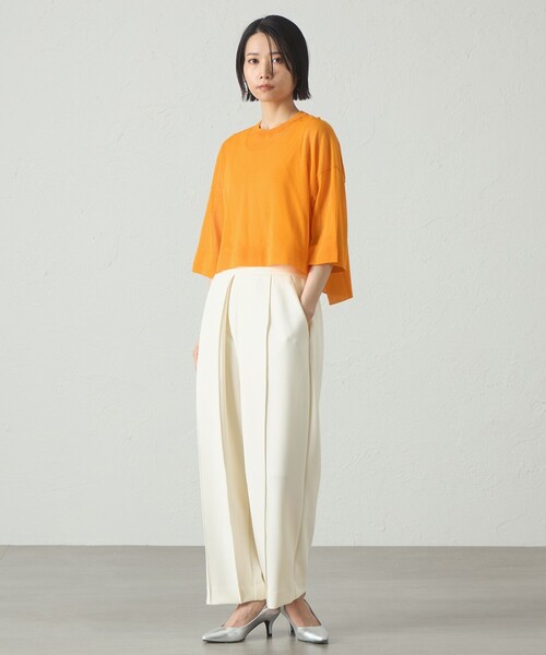 CAST:（キャストコロン）の「【イチオシ】シアーニットプルオーバー（ニット/セーター・レディース・ホワイト/オレンジ/ブラック・M）」の13枚目の写真