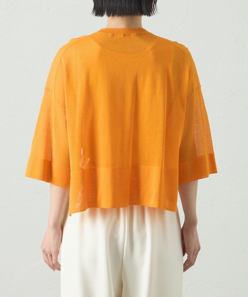 CAST:（キャストコロン）の「【イチオシ】シアーニットプルオーバー（ニット/セーター・レディース・ホワイト/オレンジ/ブラック・M）」の6枚目の写真