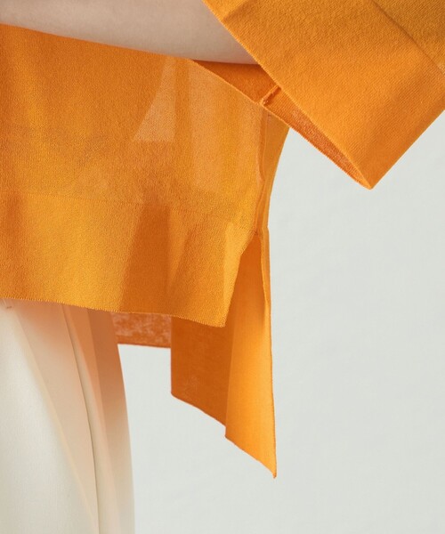 CAST:（キャストコロン）の「【イチオシ】シアーニットプルオーバー（ニット/セーター・レディース・ホワイト/オレンジ/ブラック・M）」の7枚目の写真