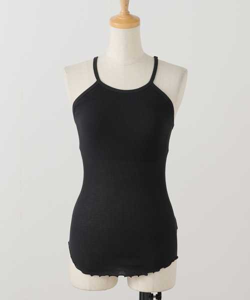 HAKUJI（ハクジ）の「【HAKUJI/ハクジ】Twist cotton bra TT：タンクトップ（その他アンダーウェア/インナー・レディース・アイボリー/ブラック・FREE）」の2枚目の写真