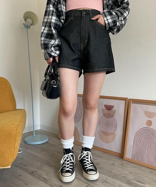 WEGO(ウィゴー)の「WEGO/デニムショートパンツ(デニムパンツ・レディース・ブラック/ブラック系その他/コバルトブルー/ライトインディゴブルー・X-SMALL/SMALL/MEDIUM/LARGE)」の8枚目の写真