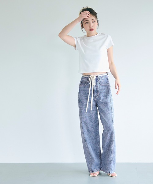 デニム ショートパンツ 紐 ココマーク セール☆1990円→990円 デニムショートパンツ レディース メール