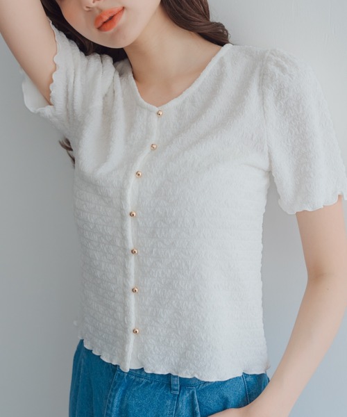 セール】2025春夏新作 ぽこぽこカットトップス（Tシャツ