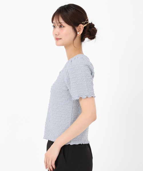 MISCH MASCH(ミッシュマッシュ)の「2025春夏新作 ぽこぽこカットトップス(Tシャツ/カットソー・レディース・ブラック/ブルー/ホワイト・フリ-)」の12枚目の写真