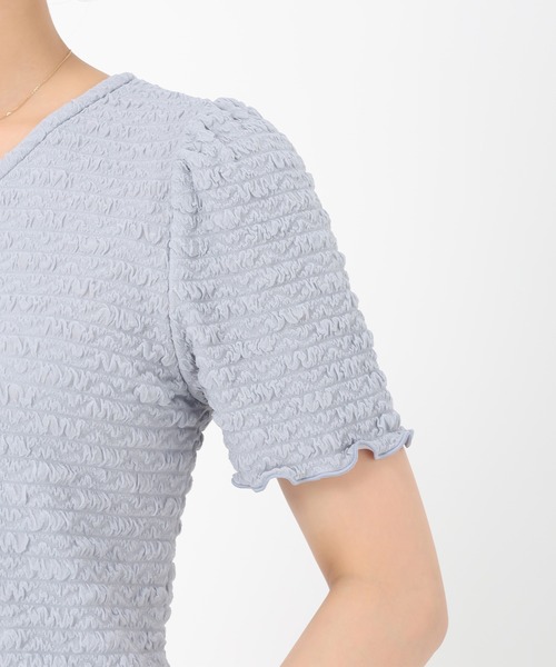 MISCH MASCH(ミッシュマッシュ)の「2025春夏新作 ぽこぽこカットトップス(Tシャツ/カットソー・レディース・ブラック/ブルー/ホワイト・フリ-)」の9枚目の写真