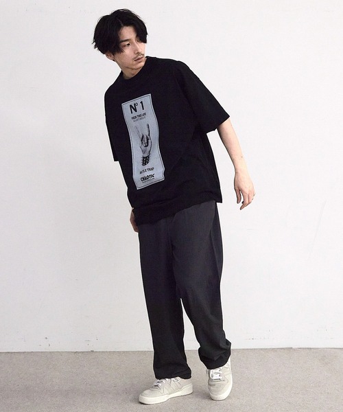 セール】【CHAOTIC】別注メロイックサインプリントオーバーサイズT