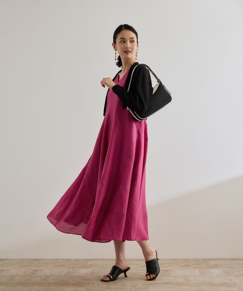 ROPE'(ロペ)の「【洗える】ブライトリネン パッチワンピース(ワンピース・レディース・ベージュ/ピンク・FREE)」の22枚目の写真