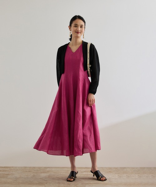 ROPE'(ロペ)の「【洗える】ブライトリネン パッチワンピース(ワンピース・レディース・ベージュ/ピンク・FREE)」の21枚目の写真