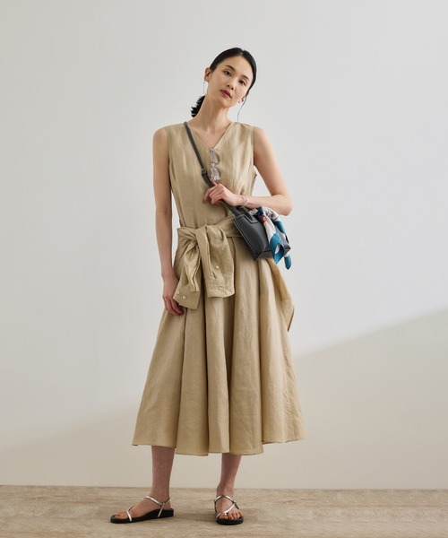 ROPE'(ロペ)の「【洗える】ブライトリネン パッチワンピース(ワンピース・レディース・ベージュ/ピンク・FREE)」の19枚目の写真