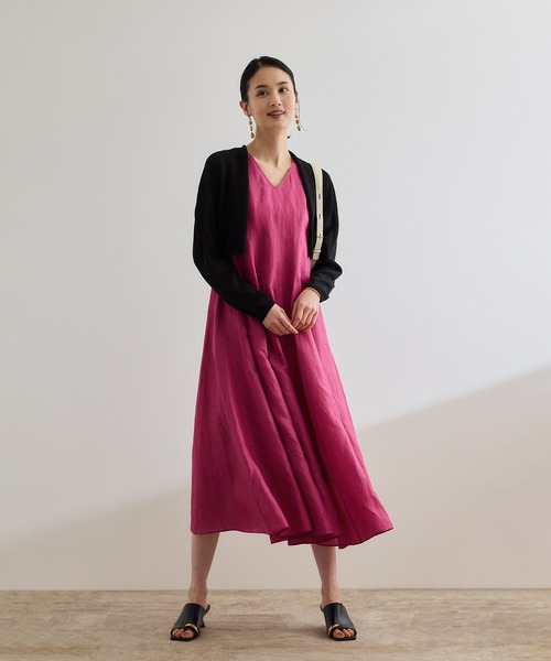 ROPE'(ロペ)の「【洗える】ブライトリネン パッチワンピース(ワンピース・レディース・ベージュ/ピンク・FREE)」の18枚目の写真