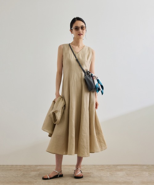 ROPE'(ロペ)の「【洗える】ブライトリネン パッチワンピース(ワンピース・レディース・ベージュ/ピンク・FREE)」の15枚目の写真