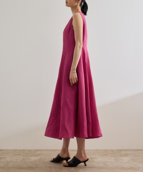 ROPE'(ロペ)の「【洗える】ブライトリネン パッチワンピース(ワンピース・レディース・ベージュ/ピンク・FREE)」の13枚目の写真