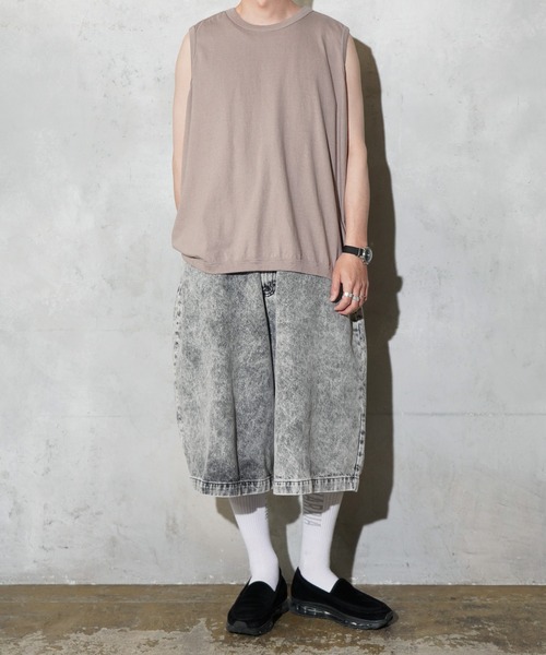 トップス oo2 PROJECT G/R SLEEVELESS T-SHIRT オー プロジェクト O PROJECT OVERSIZED SLEEVELESS TEE （Black