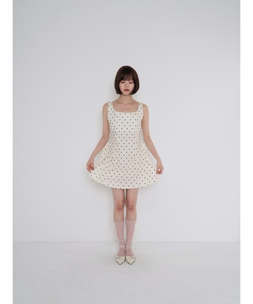 Uenui（ウニュイ）の「polka dot cami dress（ワンピース・レディース・ホワイト・FREE）」の4枚目の写真
