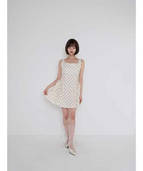 Uenui（ウニュイ）の「polka dot cami dress（ワンピース・レディース・ホワイト・FREE）」の6枚目の写真