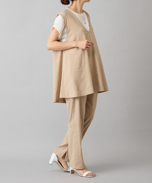 BEARDSLEY（ビアズリー）の「リネン混スリムパンツ（その他パンツ・レディース・ブラック/ベージュ系その他・FREE）」の16枚目の写真