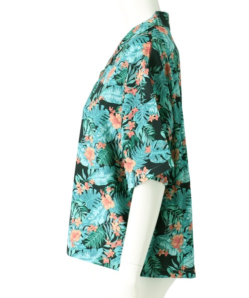 anap mimpi（アナップミンピ）の「ボタニカル柄 レーヨン 開襟 半袖 シャツ【セットアップ着用可】（シャツ/ブラウス・レディース・グリーン/ブラック・FREE）」の15枚目の写真