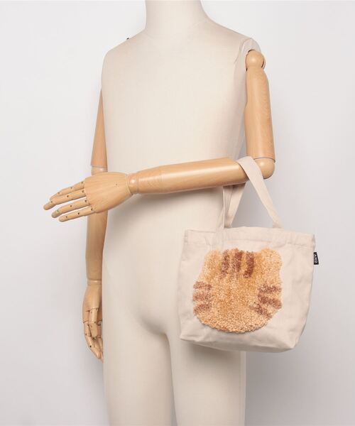 AND PACKABLE（アンドパッカブル）の「AND PACKABLE キャットフェイス ミニトートバッグ（トートバッグ・レディース・グレー/ホワイト系その他/ブラウン・FREE）」の9枚目の写真
