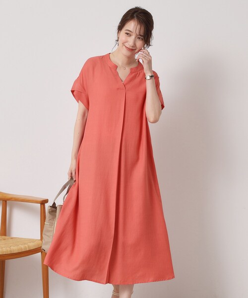 ITS'DEMO(イッツデモ)の「【接触冷感/手洗い可】強撚スラブスキッパーワンピース(ワンピース・レディース・ブルー/ブラック/ブルーグリーン/ピンク系・00)」の4枚目の写真