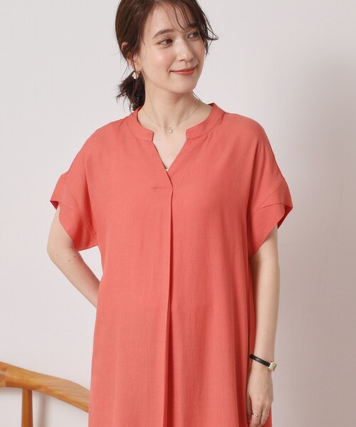 ITS'DEMO(イッツデモ)の「【接触冷感/手洗い可】強撚スラブスキッパーワンピース(ワンピース・レディース・ブルー/ブラック/ブルーグリーン/ピンク系・00)」の17枚目の写真