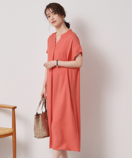 ITS'DEMO(イッツデモ)の「【接触冷感/手洗い可】強撚スラブスキッパーワンピース(ワンピース・レディース・ブルー/ブラック/ブルーグリーン/ピンク系・00)」の18枚目の写真