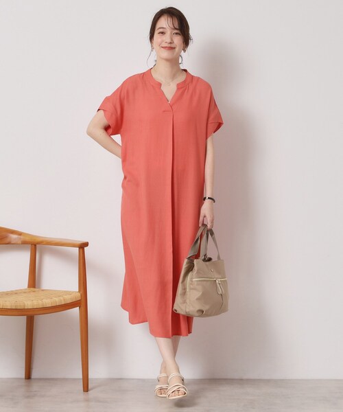 ITS'DEMO(イッツデモ)の「【接触冷感/手洗い可】強撚スラブスキッパーワンピース(ワンピース・レディース・ブルー/ブラック/ブルーグリーン/ピンク系・00)」の19枚目の写真