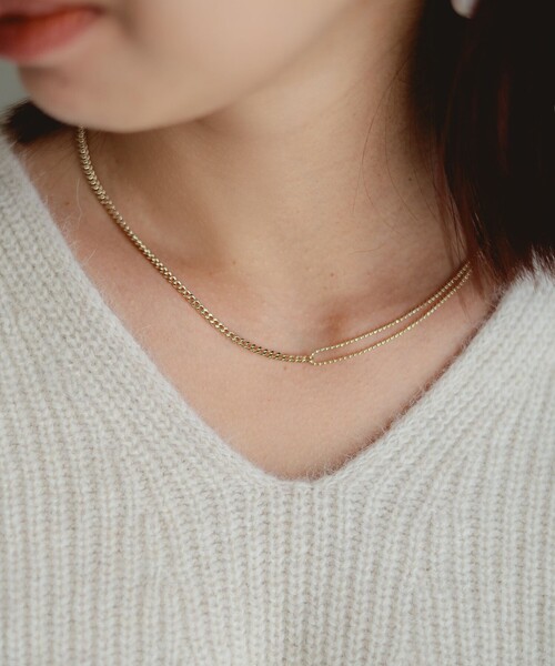 B:MING by BEAMS（ビーミングバイビームス）の「ダブル チェーン ネックレス（ネックレス・レディース・シルバー/ゴールド・ONE SIZE）」の2枚目の写真