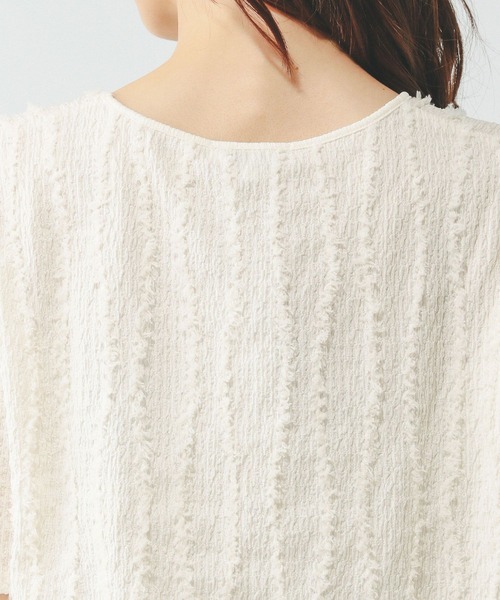 GLOBAL WORK（グローバルワーク）の「Beauteeジャガードプルオーバー半袖/455461（Tシャツ/カットソー・レディース・グレイッシュブルー/アイボリー/ブラック/ダークブラウン/グレイッシュベージュ・MEDIUM/LARGE）」の22枚目の写真