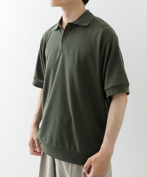 ITEMS URBANRESEARCH（アイテムズ アーバンリサーチ）の「クレープジョーゼットポロシャツ（ポロシャツ・メンズ・カーキ/ブラック/チャコールグレー・MEDIUM/LARGE）」の6枚目の写真