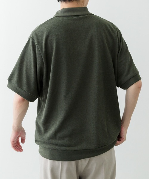 ITEMS URBANRESEARCH（アイテムズ アーバンリサーチ）の「クレープジョーゼットポロシャツ（ポロシャツ・メンズ・カーキ/ブラック/チャコールグレー・MEDIUM/LARGE）」の8枚目の写真