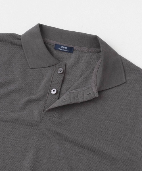 ITEMS URBANRESEARCH（アイテムズ アーバンリサーチ）の「クレープジョーゼットポロシャツ（ポロシャツ・メンズ・カーキ/ブラック/チャコールグレー・MEDIUM/LARGE）」の19枚目の写真