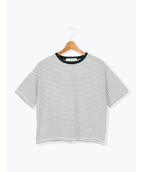 Lugnoncure(ルノンキュール)の「【接触冷感】細ボーダーTシャツ(Tシャツ/カットソー・レディース・ブラウン/ブラック/オフホワイト/ブルー・F)」の17枚目の写真