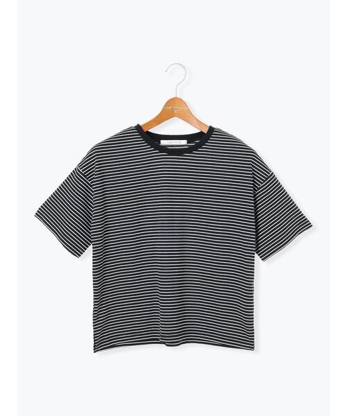 Lugnoncure(ルノンキュール)の「【接触冷感】細ボーダーTシャツ(Tシャツ/カットソー・レディース・ブラウン/ブラック/オフホワイト/ブルー・F)」の18枚目の写真