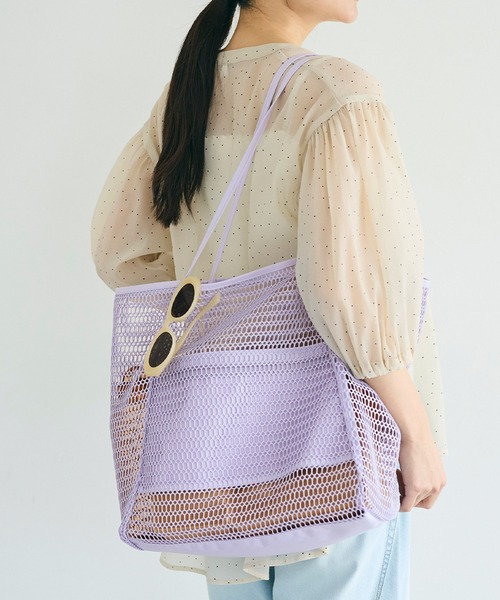 coca(coca)(コカ)の「\26ss新色追加/ メッシュトートバッグ(トートバッグ・レディース・オレンジ/ブラック/ラベンダー/ライトグリーン・ONE SIZE)」の3枚目の写真