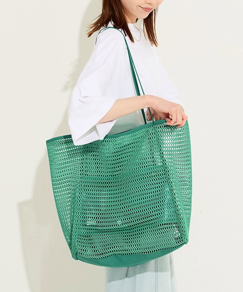 coca(coca)(コカ)の「\26ss新色追加/ メッシュトートバッグ(トートバッグ・レディース・オレンジ/ブラック/ラベンダー/ライトグリーン・ONE SIZE)」の2枚目の写真