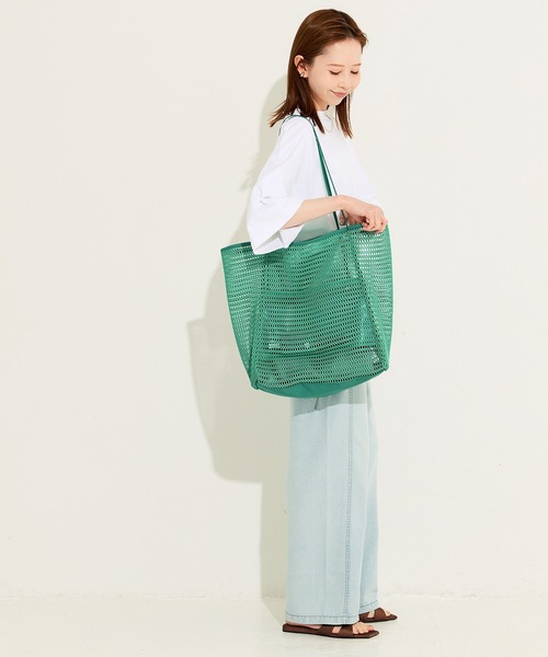 coca(coca)(コカ)の「\26ss新色追加/ メッシュトートバッグ(トートバッグ・レディース・オレンジ/ブラック・ONE SIZE)」の8枚目の写真