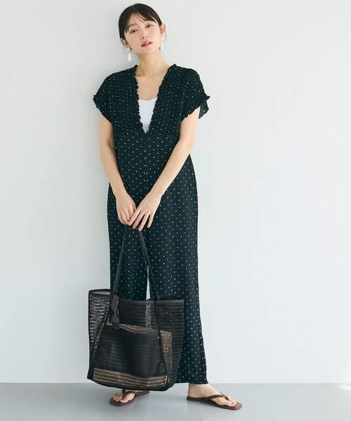 coca(coca)(コカ)の「\26ss新色追加/ メッシュトートバッグ(トートバッグ・レディース・オレンジ/ブラック・ONE SIZE)」の9枚目の写真