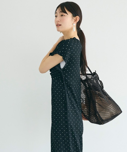 coca(coca)(コカ)の「\26ss新色追加/ メッシュトートバッグ(トートバッグ・レディース・オレンジ/ブラック・ONE SIZE)」の10枚目の写真