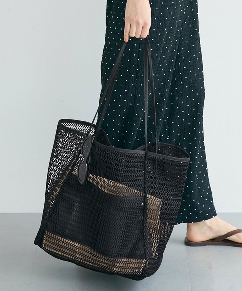 coca(coca)(コカ)の「\26ss新色追加/ メッシュトートバッグ(トートバッグ・レディース・オレンジ/ブラック・ONE SIZE)」の12枚目の写真