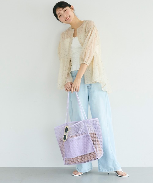 coca(coca)(コカ)の「\26ss新色追加/ メッシュトートバッグ(トートバッグ・レディース・オレンジ/ブラック・ONE SIZE)」の15枚目の写真