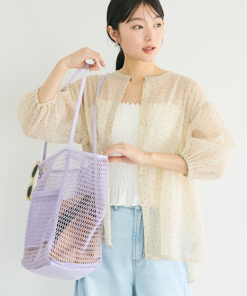 coca(coca)(コカ)の「\26ss新色追加/ メッシュトートバッグ(トートバッグ・レディース・オレンジ/ブラック・ONE SIZE)」の16枚目の写真