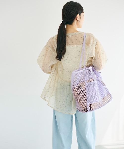 coca(coca)(コカ)の「\26ss新色追加/ メッシュトートバッグ(トートバッグ・レディース・オレンジ/ブラック・ONE SIZE)」の17枚目の写真