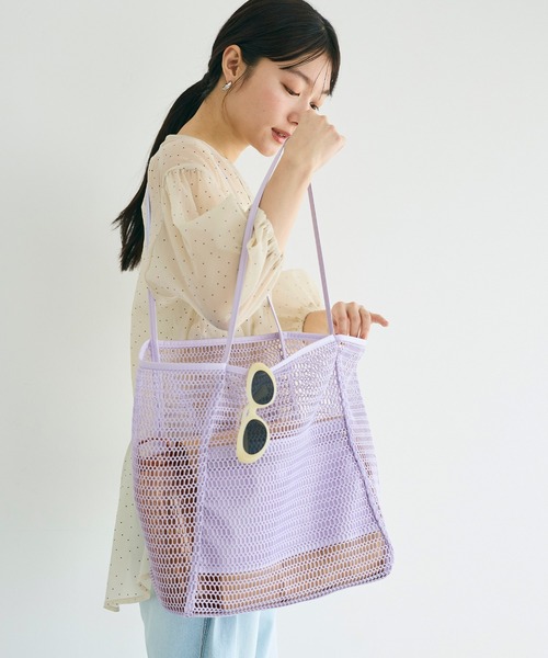 coca(coca)(コカ)の「\26ss新色追加/ メッシュトートバッグ(トートバッグ・レディース・オレンジ/ブラック・ONE SIZE)」の18枚目の写真