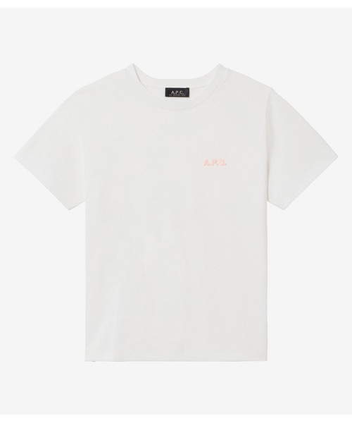 A.P.C.(アーペーセー)の「T-SHIRT BORDURES F(Tシャツ/カットソー・レディース・カーキ/ピンク系その他・S/M/L)」の1枚目の写真