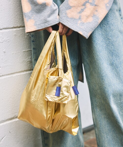 ☆未使用級☆ BAGGU オールレザー　イエロー　エコバッグ 82272364b_354_d_215.jpg