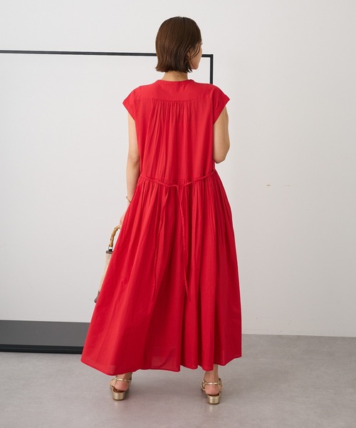 CRAFT STANDARD BOUTIQUE（クラフトスタンダードブティック）の「インド綿フレンチスリーブワンピース◆（シャツワンピース・レディース・ブラック/レッド・FREE）」の11枚目の写真