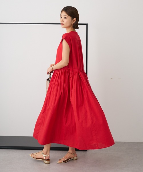 CRAFT STANDARD BOUTIQUE（クラフトスタンダードブティック）の「インド綿フレンチスリーブワンピース◆（シャツワンピース・レディース・ブラック/レッド・FREE）」の12枚目の写真