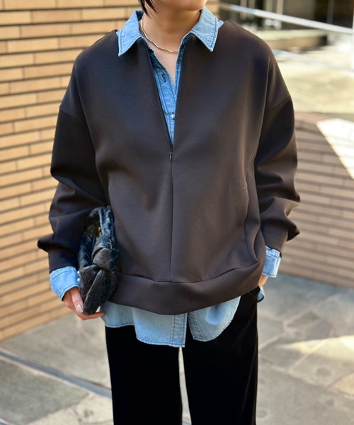 ダンボールフロント2wayクルーネックプルオーバー Emma Taylor