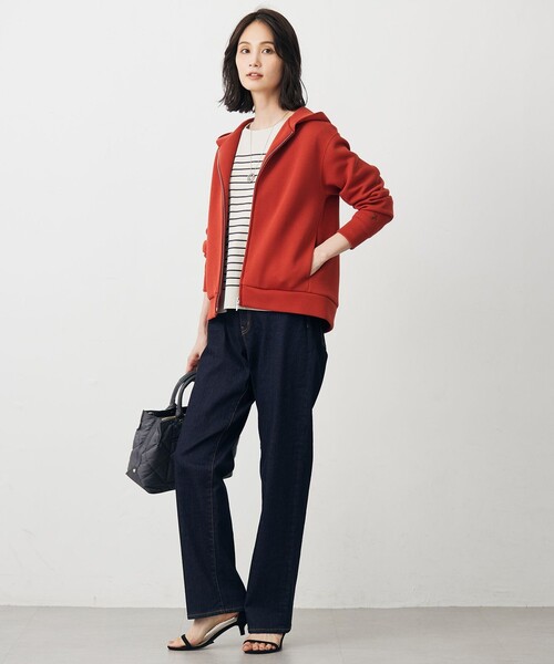 J.PRESS Ladies（J.プレス レディス）の「バスクボーダー カットソー（Tシャツ/カットソー・レディース・パープル系1/ライトグレー系1/黄土色系1・SMALL）」の7枚目の写真